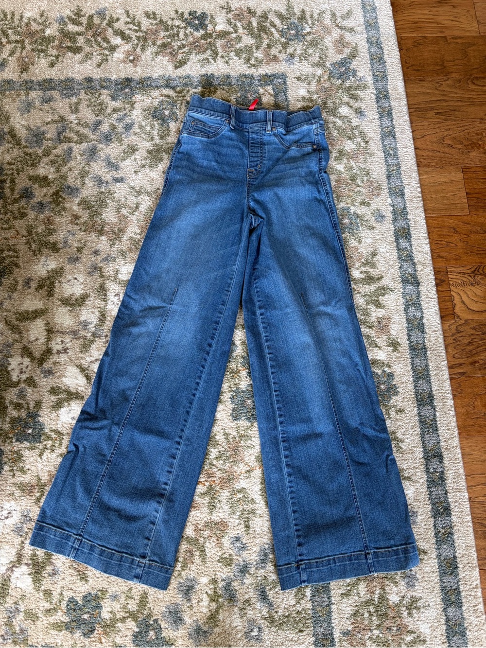 SPANX Wide-Leg Flare Jeans - Medium Blue Denim